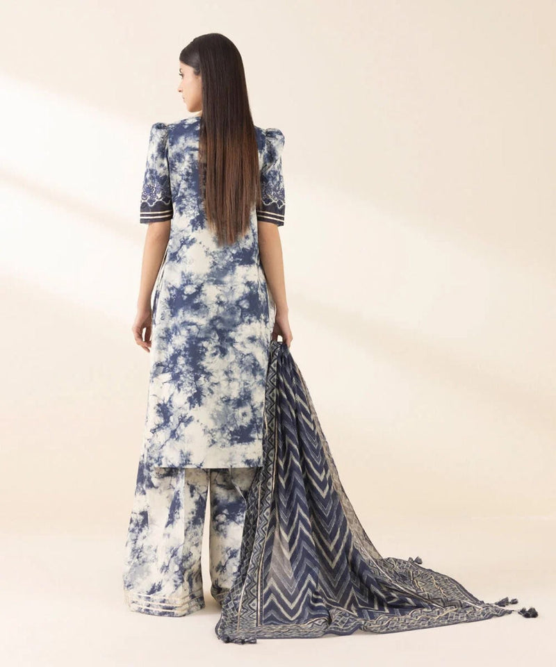 Luxury Digital Print+Embroidered 3 Piece