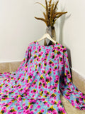 Sadaf Belle Shoulder Zip Maxi Abaya I SummerBloom Zip Abaya I New Printed Maxi Abaya