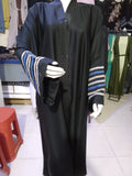 Premium Nida Front-Open Abaya with Karahi Work — Ready to Wear